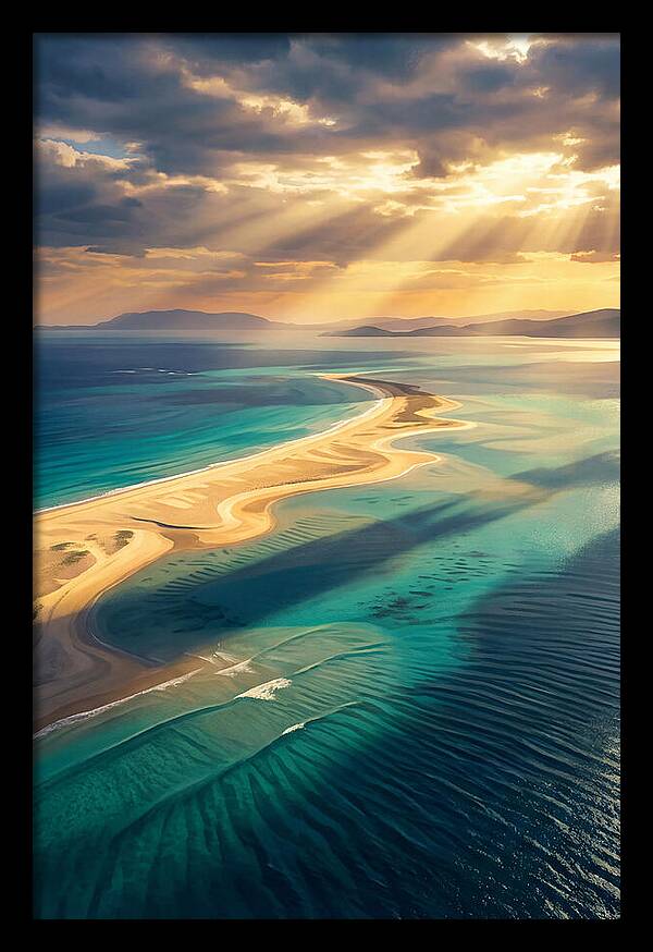 Sand Bar Extending Into Shallow Turquoise