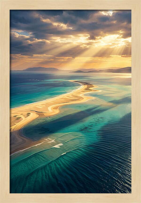 Sand Bar Extending Into Shallow Turquoise