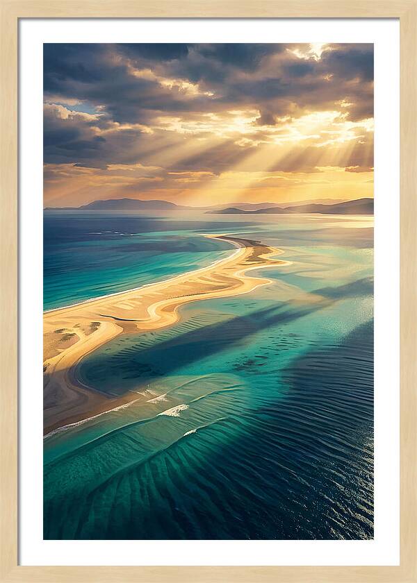 Sand Bar Extending Into Shallow Turquoise