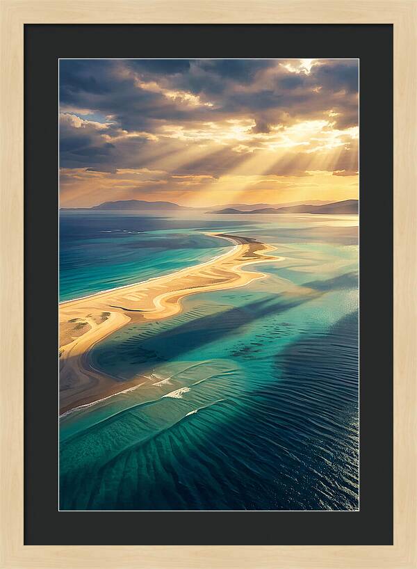Sand Bar Extending Into Shallow Turquoise