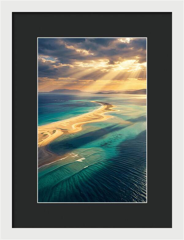 Sand Bar Extending Into Shallow Turquoise