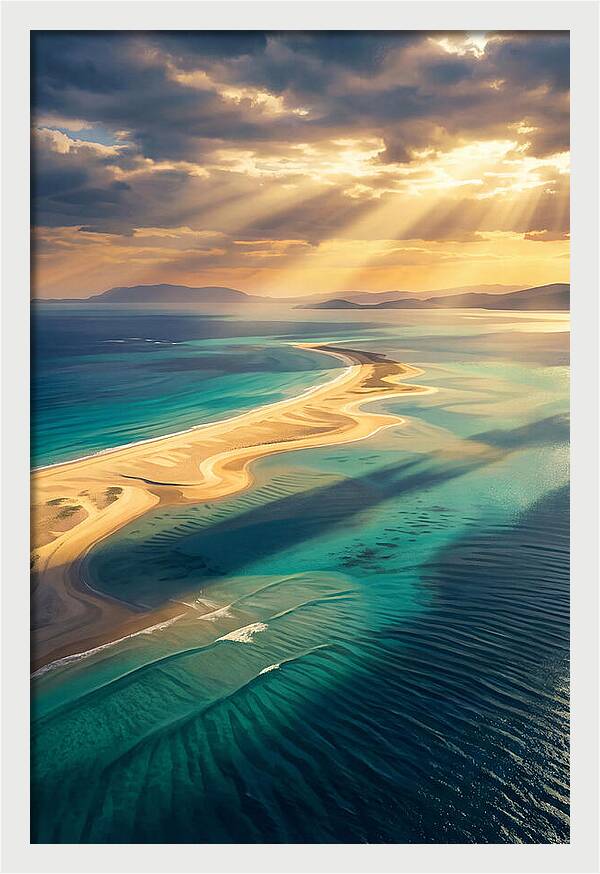 Sand Bar Extending Into Shallow Turquoise