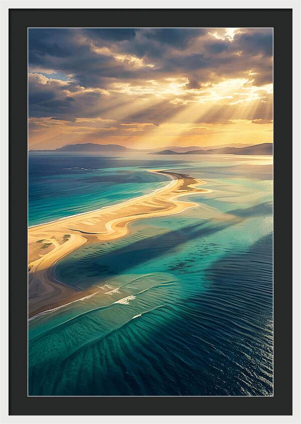 Sand Bar Extending Into Shallow Turquoise