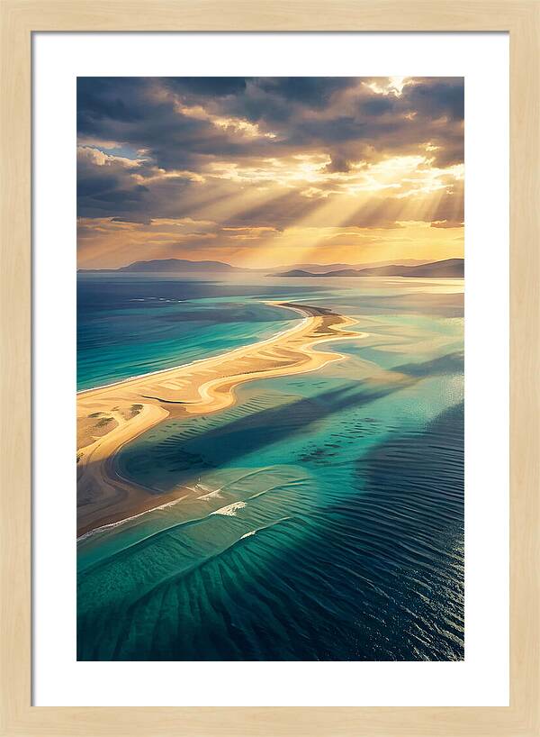 Sand Bar Extending Into Shallow Turquoise