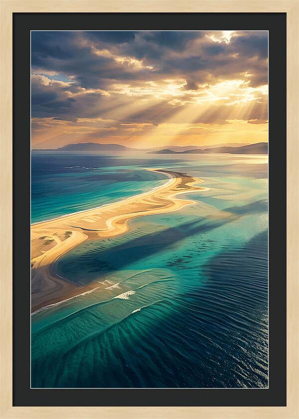 Sand Bar Extending Into Shallow Turquoise