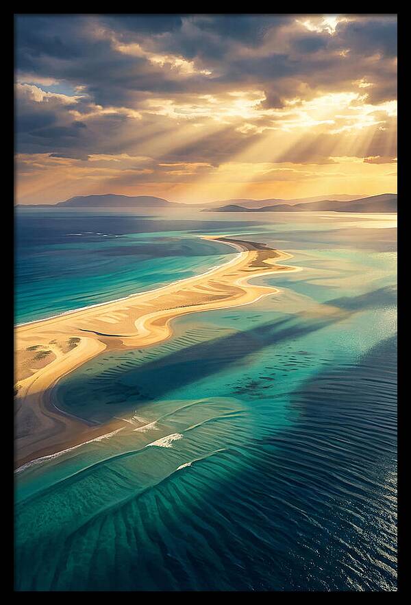 Sand Bar Extending Into Shallow Turquoise