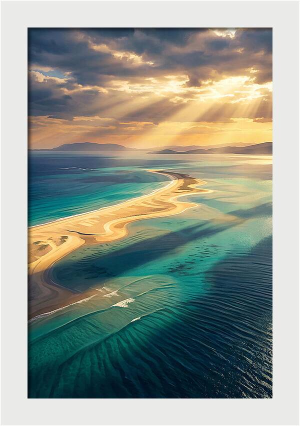 Sand Bar Extending Into Shallow Turquoise
