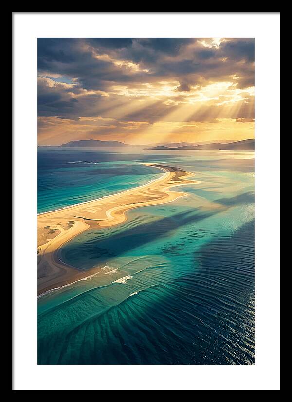 Sand Bar Extending Into Shallow Turquoise