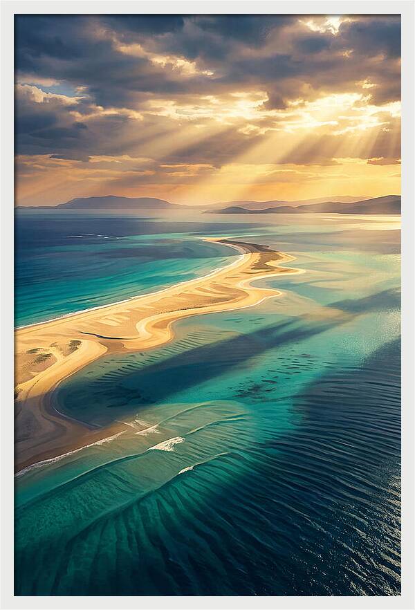 Sand Bar Extending Into Shallow Turquoise