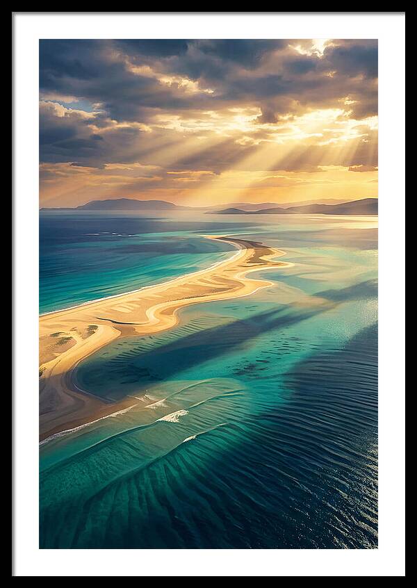 Sand Bar Extending Into Shallow Turquoise
