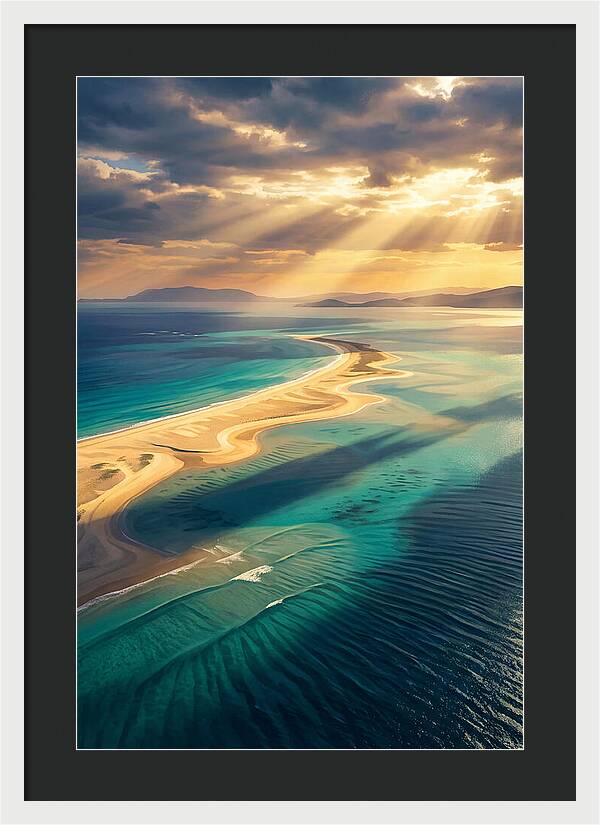 Sand Bar Extending Into Shallow Turquoise