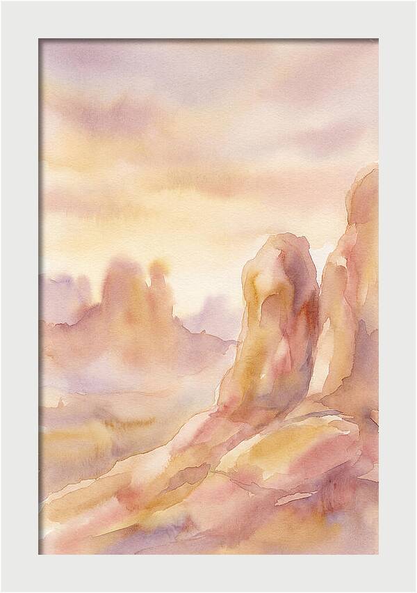 Sandstone Formations Glowing At Sunset