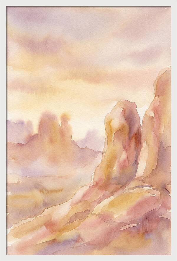 Sandstone Formations Glowing At Sunset