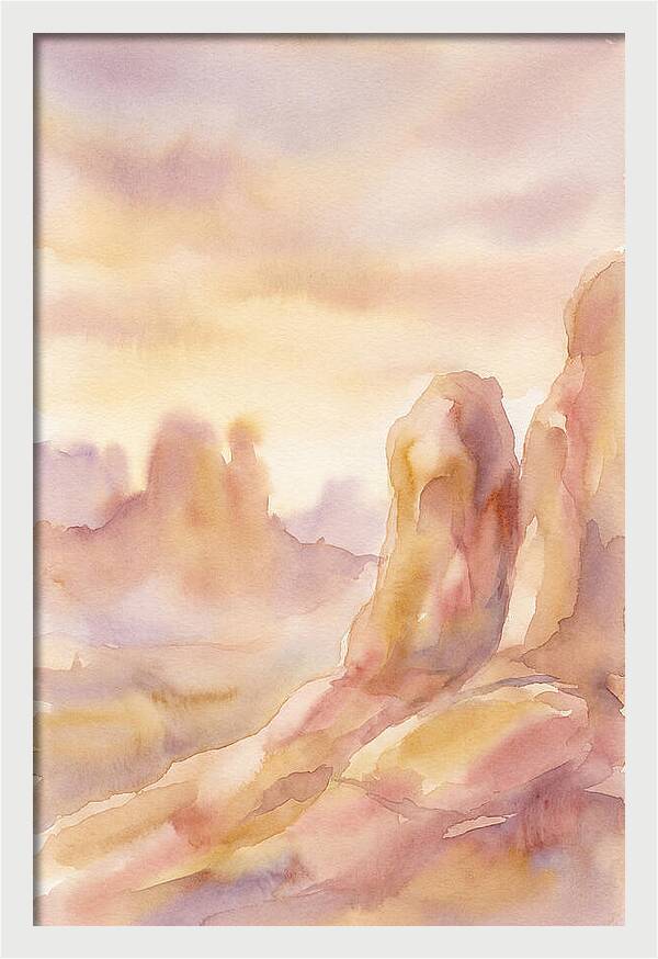 Sandstone Formations Glowing At Sunset