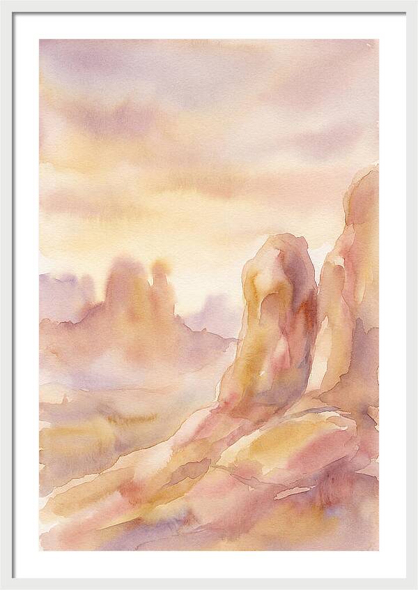 Sandstone Formations Glowing At Sunset