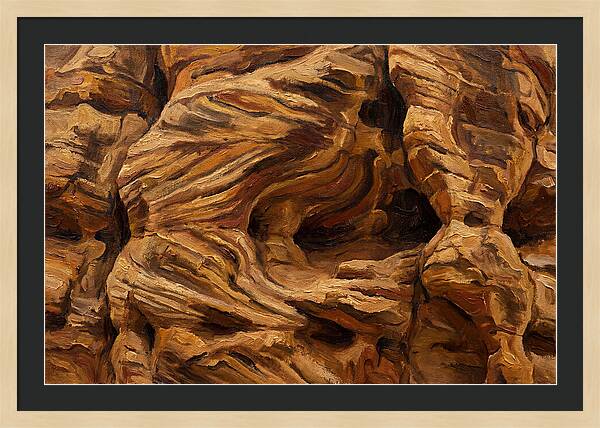Sandstone Striations In Warm Tones
