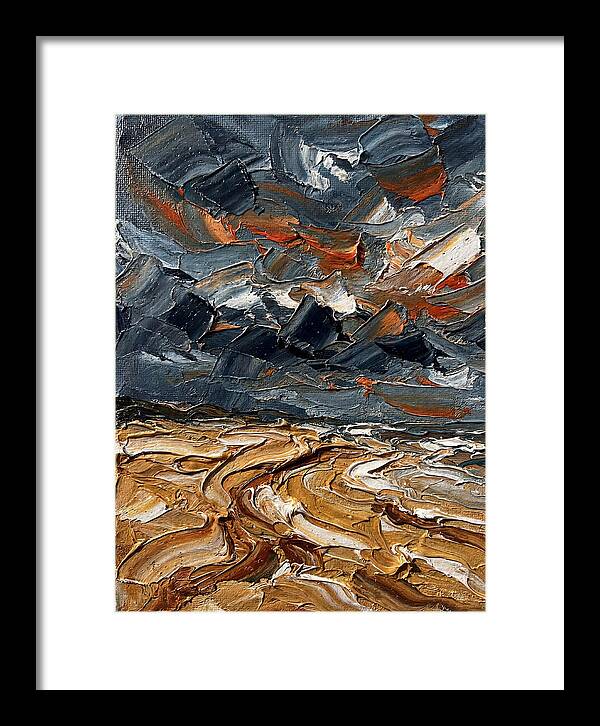 Sandy Beach Under Stormy Skies