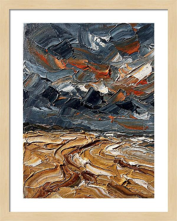 Sandy Beach Under Stormy Skies