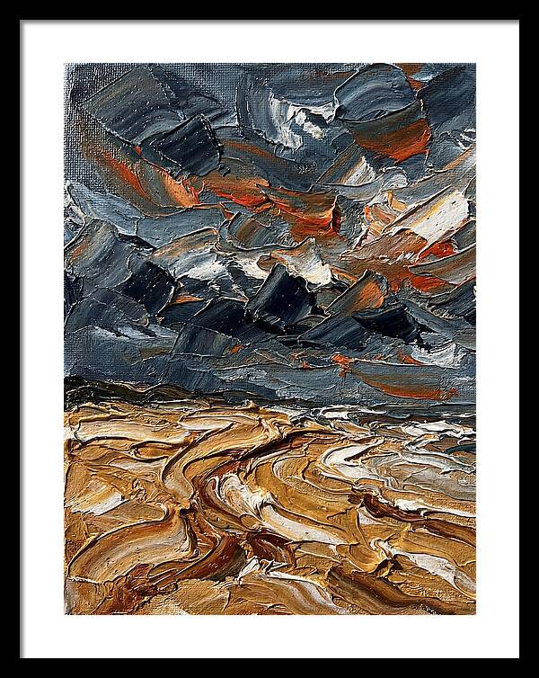 Sandy Beach Under Stormy Skies