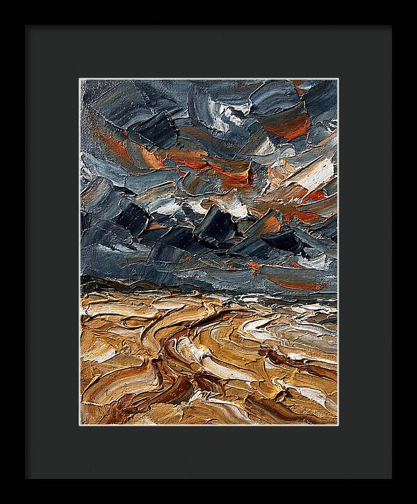 Sandy Beach Under Stormy Skies