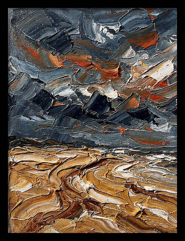 Sandy Beach Under Stormy Skies