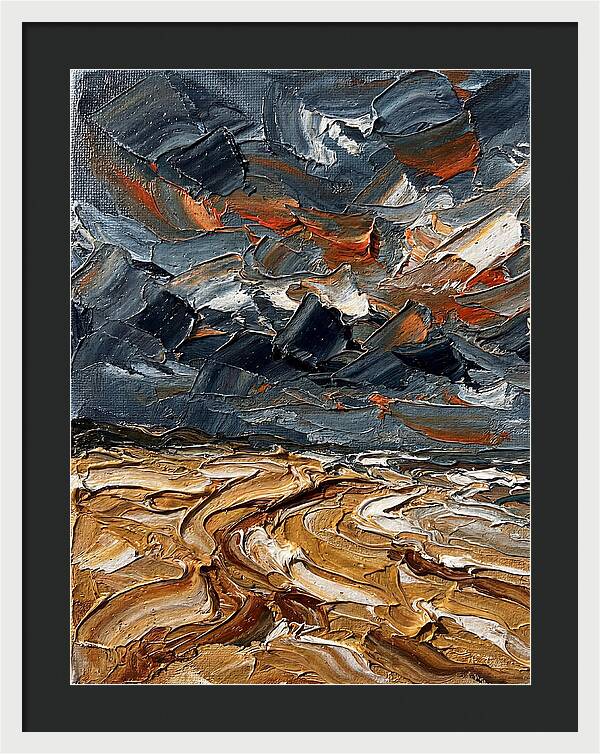Sandy Beach Under Stormy Skies