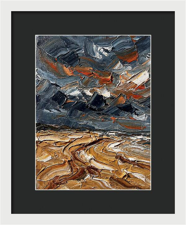 Sandy Beach Under Stormy Skies