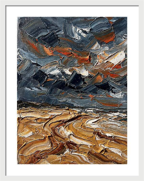 Sandy Beach Under Stormy Skies