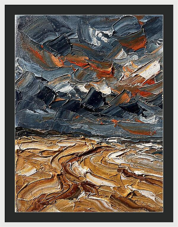 Sandy Beach Under Stormy Skies