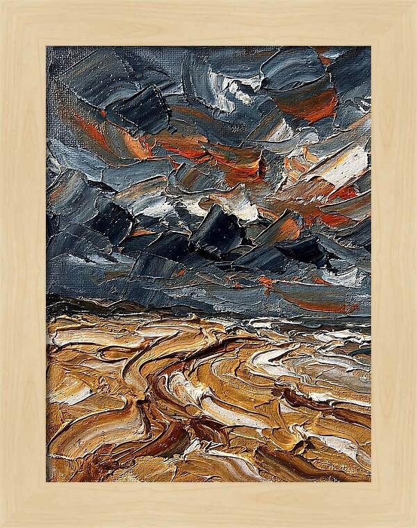 Sandy Beach Under Stormy Skies