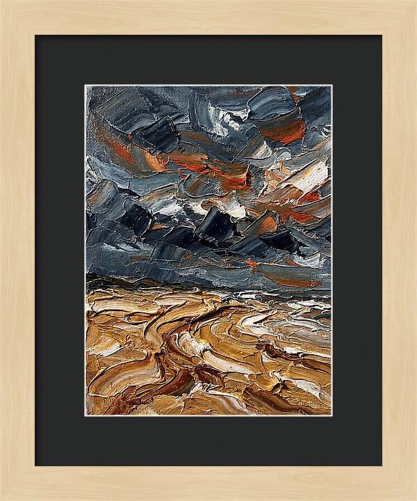 Sandy Beach Under Stormy Skies
