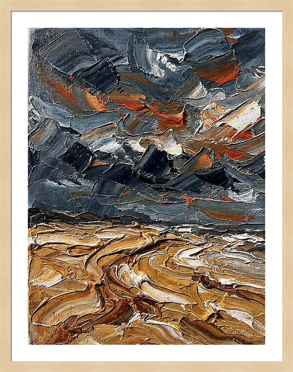Sandy Beach Under Stormy Skies