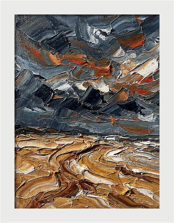 Sandy Beach Under Stormy Skies