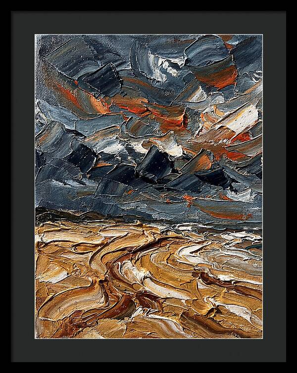 Sandy Beach Under Stormy Skies