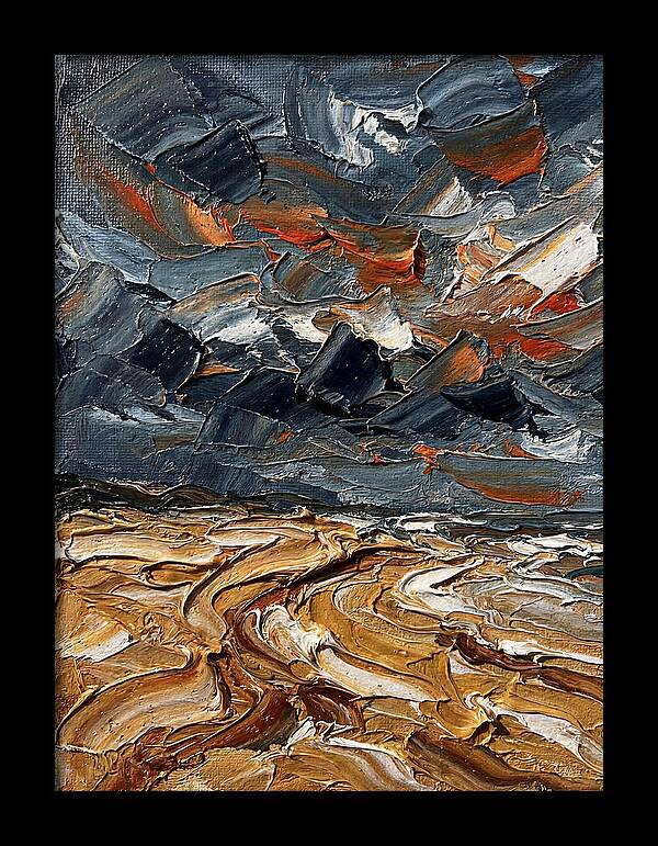 Sandy Beach Under Stormy Skies
