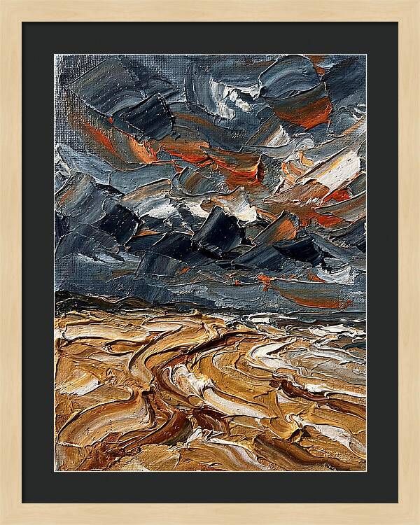 Sandy Beach Under Stormy Skies