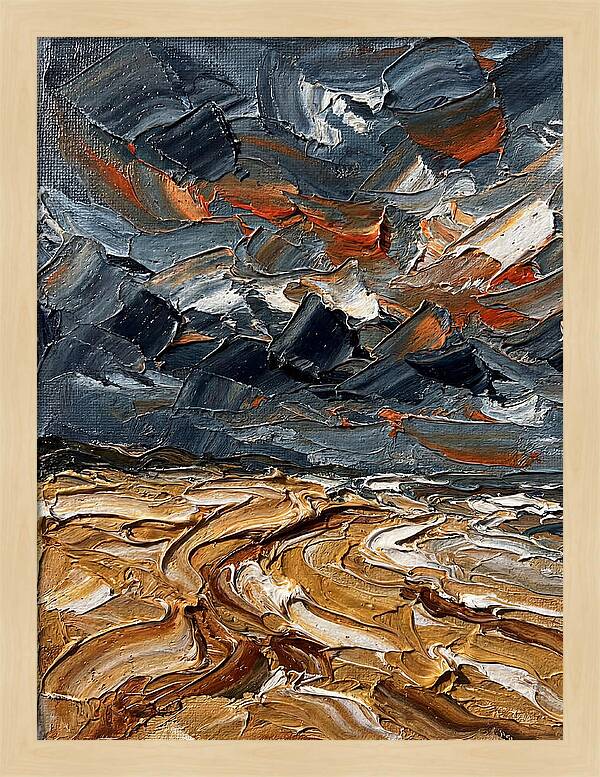 Sandy Beach Under Stormy Skies