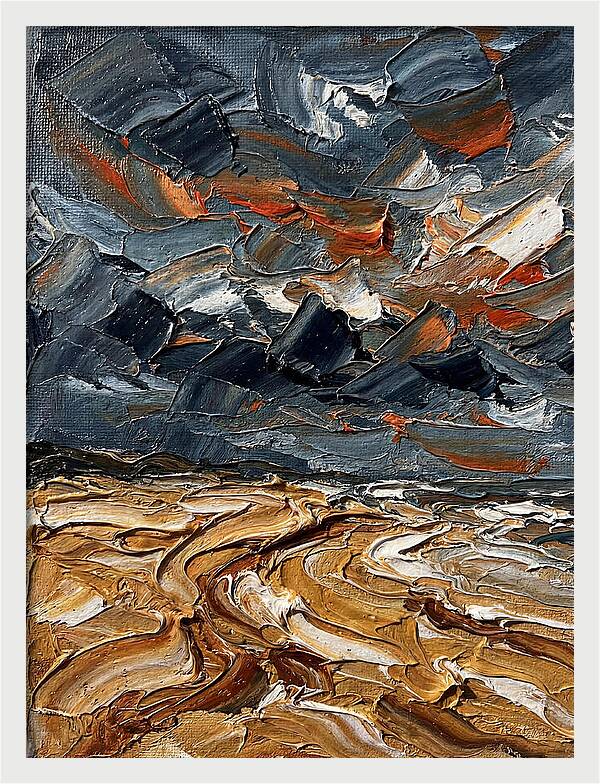 Sandy Beach Under Stormy Skies