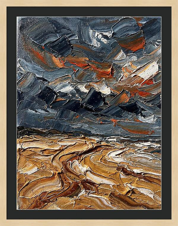 Sandy Beach Under Stormy Skies