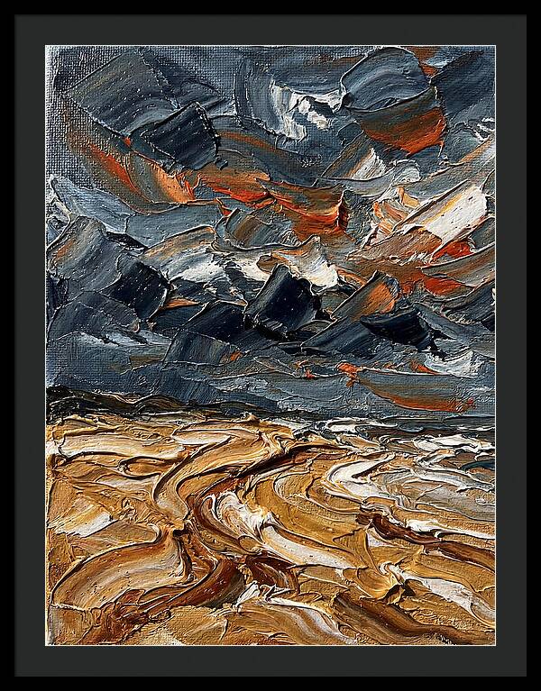 Sandy Beach Under Stormy Skies