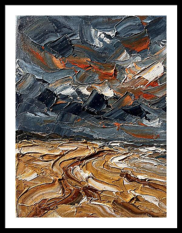 Sandy Beach Under Stormy Skies