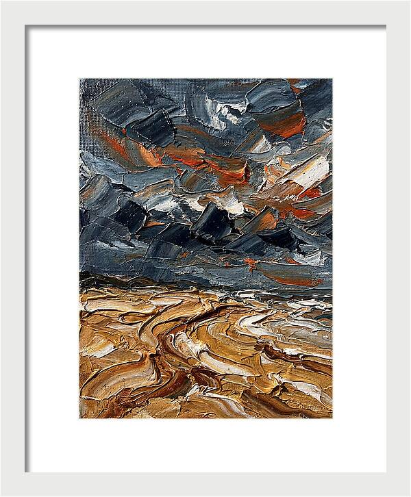 Sandy Beach Under Stormy Skies