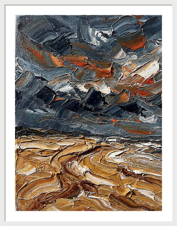 Sandy Beach Under Stormy Skies