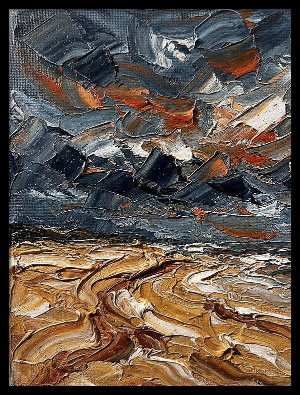 Sandy Beach Under Stormy Skies