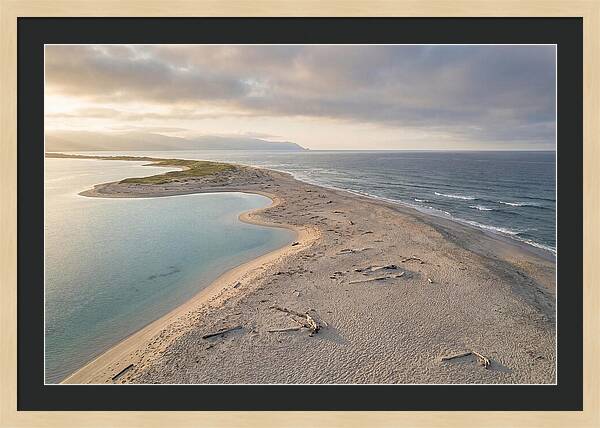 Sandy Spit Between Ocean And Lagoon
