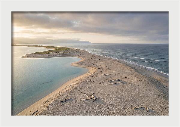 Sandy Spit Between Ocean And Lagoon