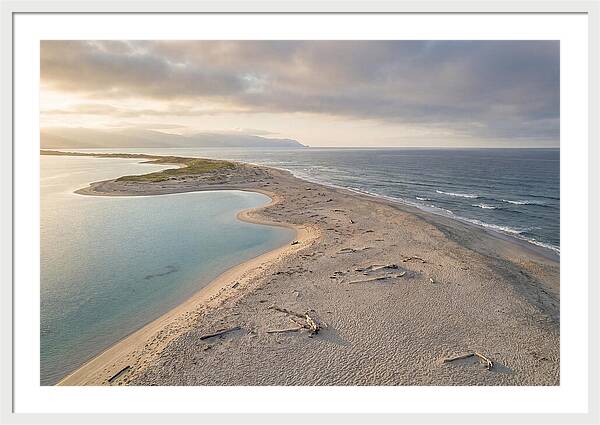 Sandy Spit Between Ocean And Lagoon