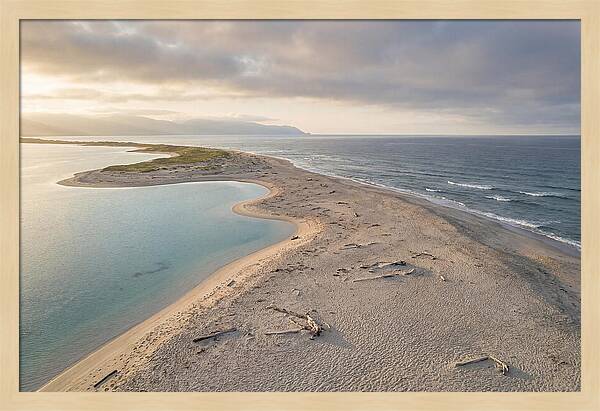 Sandy Spit Between Ocean And Lagoon