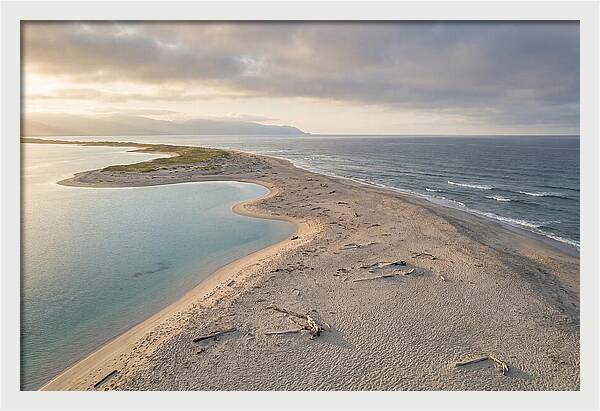 Sandy Spit Between Ocean And Lagoon