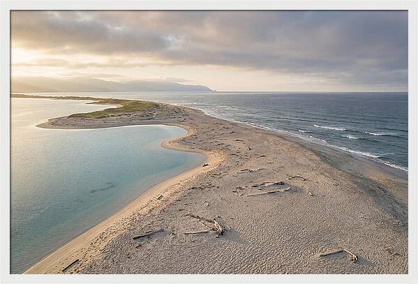 Sandy Spit Between Ocean And Lagoon